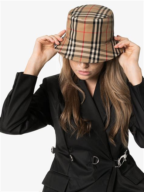 vintage burberry hat|burberry check bucket hat.